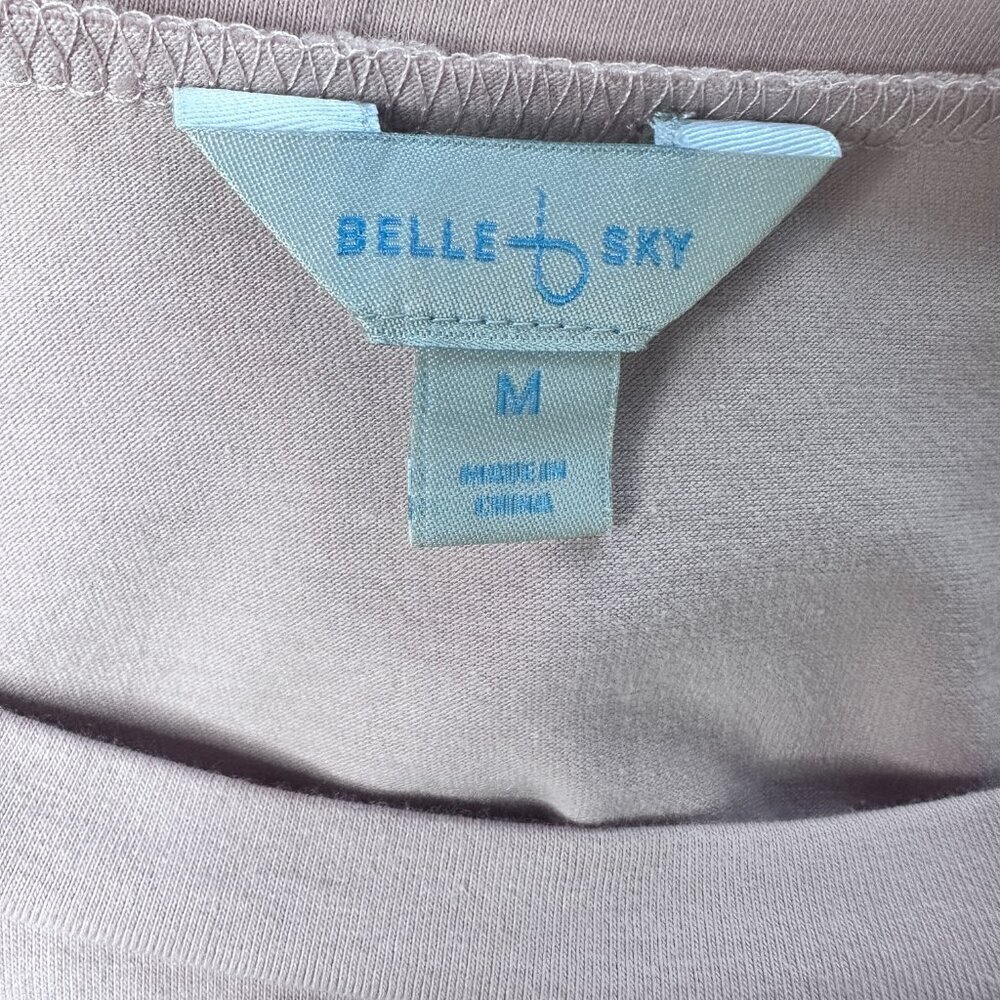 NWT  Belle + Sky Pink Front Twist Top With Tiered Ruffled Bell Sleeves-Size M - Picture 5 of 8